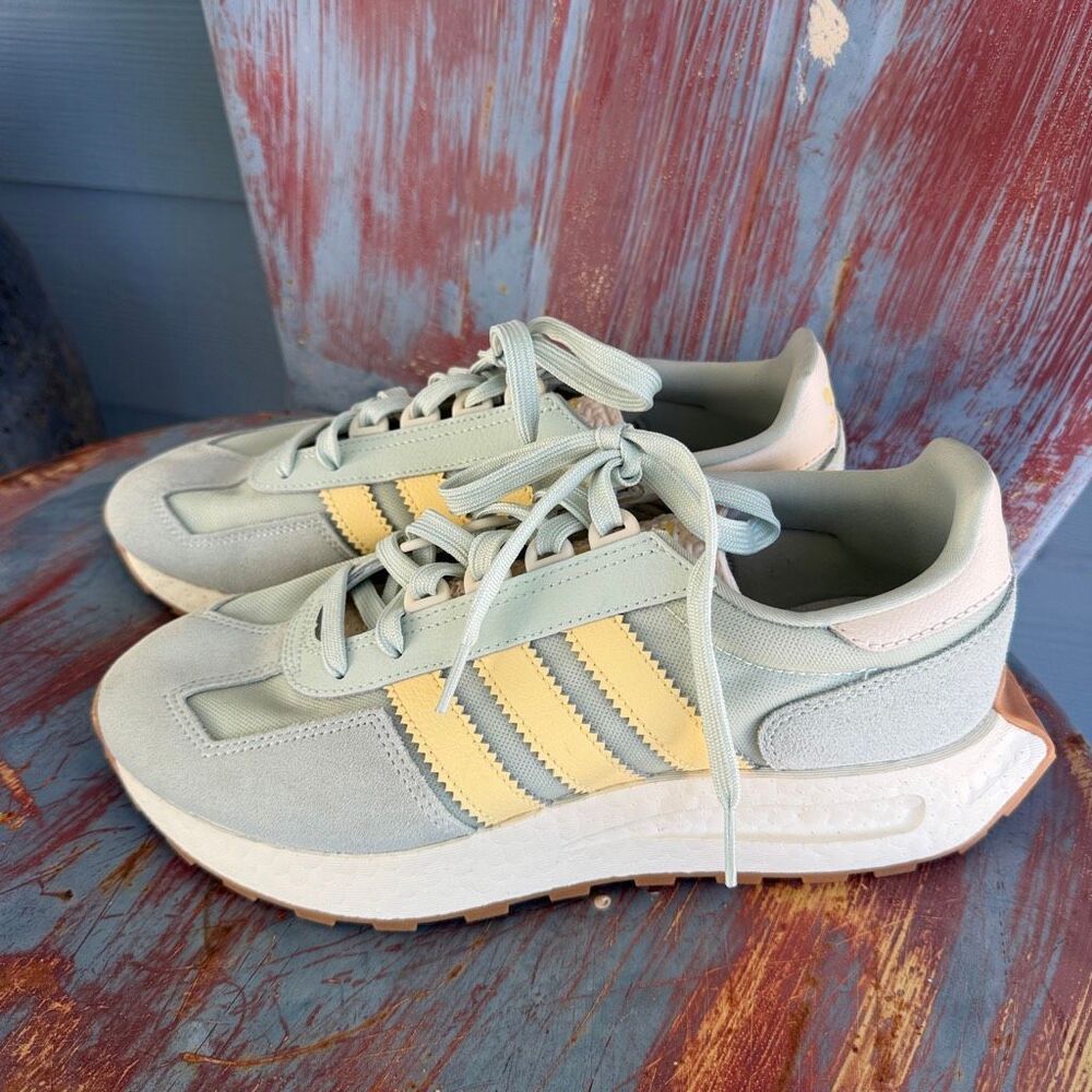 Adidas Originals Retropy E5 Women's Sneakers Linen Green Yellow GW9419 Size 9.5